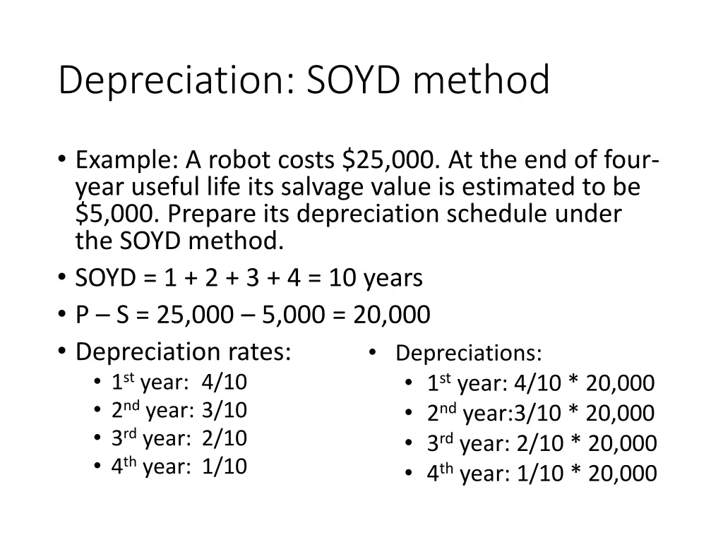 depreciation soyd method 1
