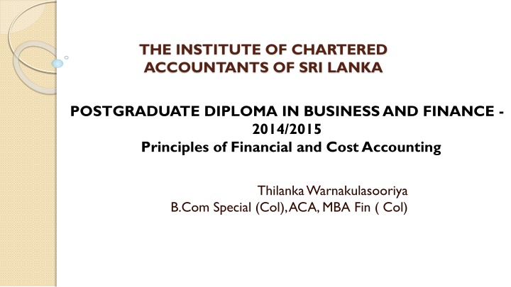the institute of chartered accountants