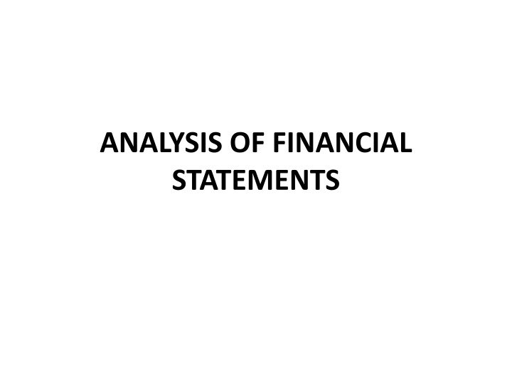 analysis of financial statements
