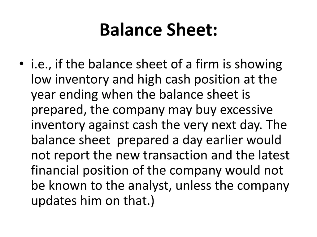 balance sheet 1
