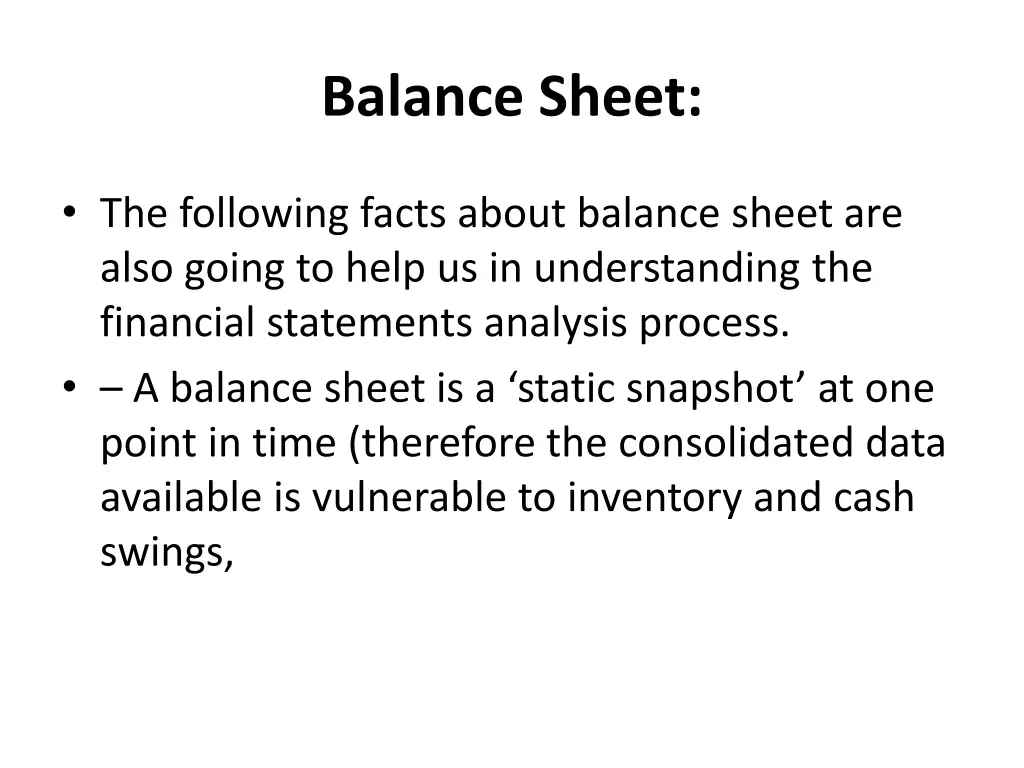 balance sheet