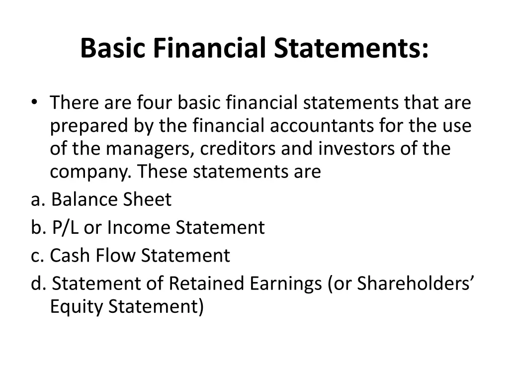 basic financial statements