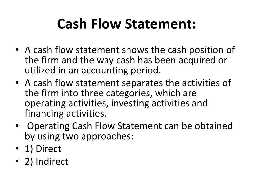 cash flow statement