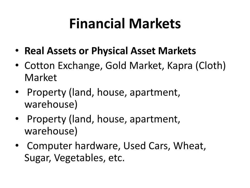 financial markets 2