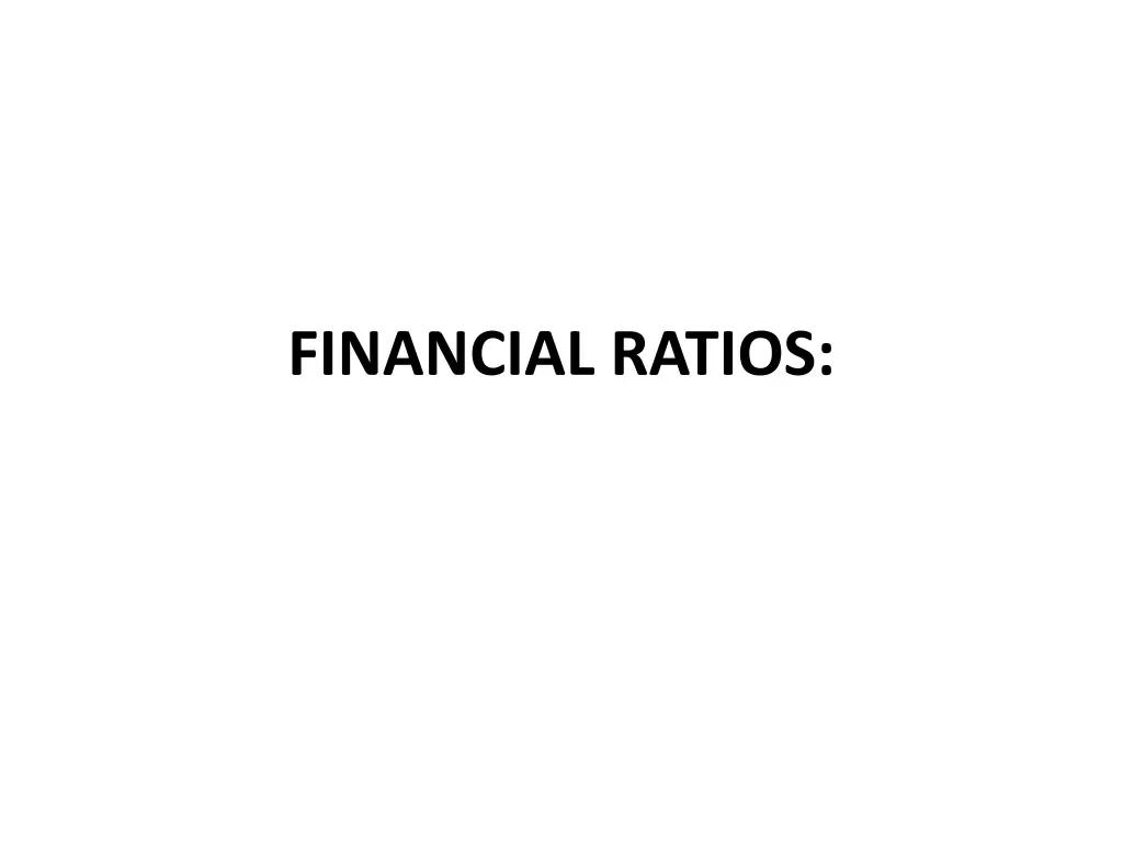 financial ratios