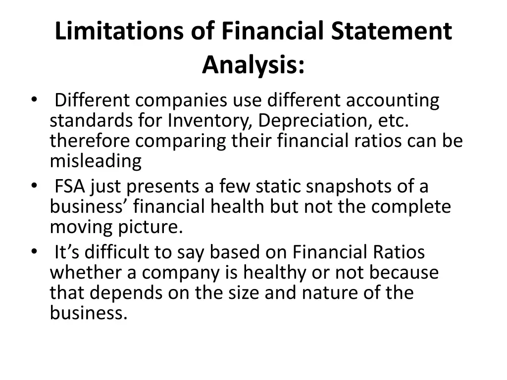 limitations of financial statement analysis 2