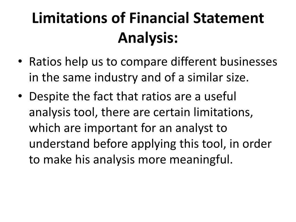 limitations of financial statement analysis