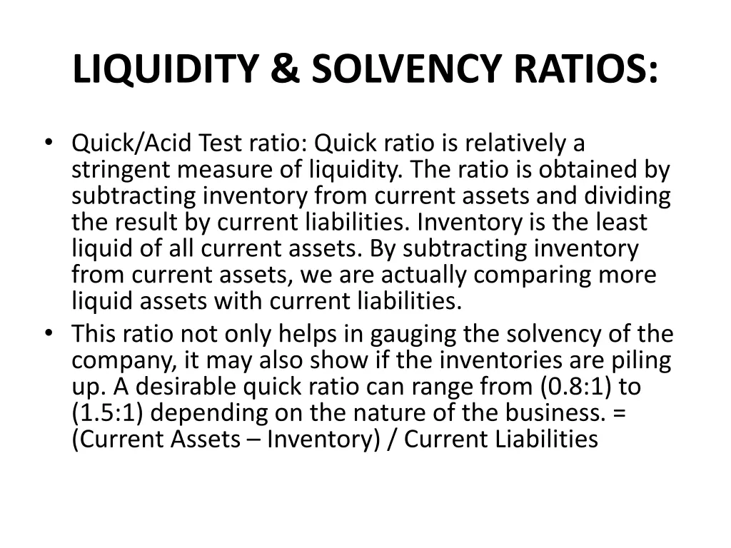 liquidity solvency ratios 1
