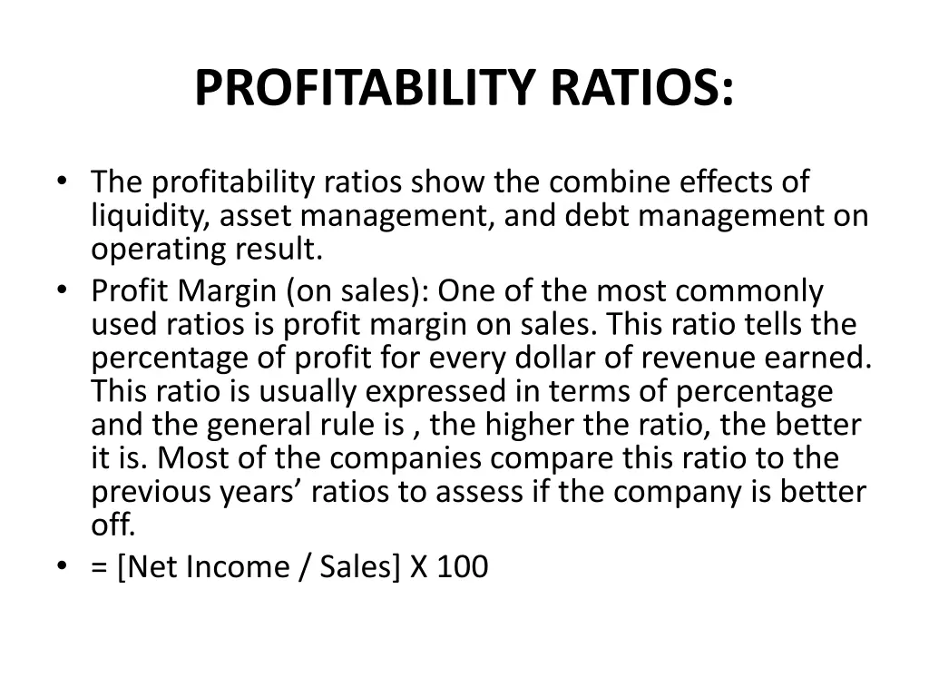 profitability ratios