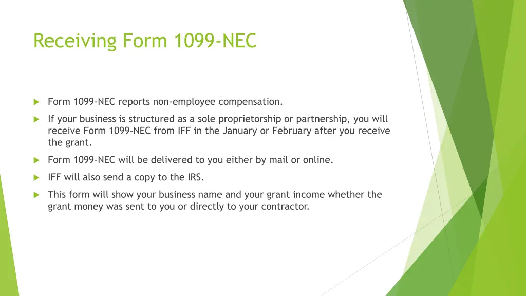 receiving form 1099 nec