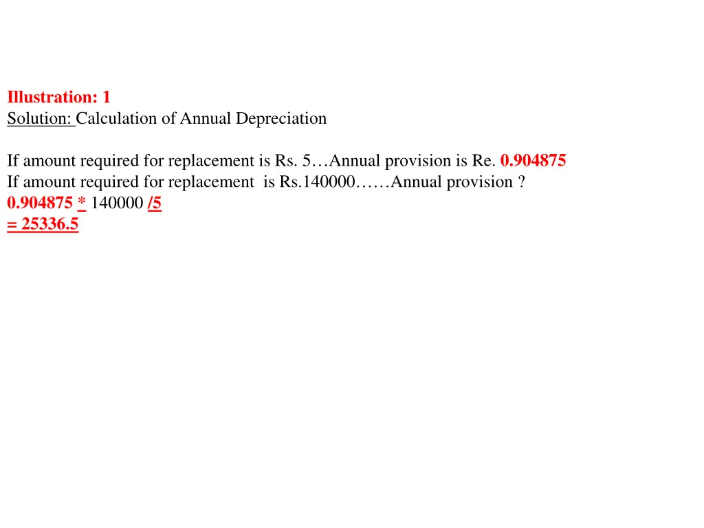 illustration 1 solution calculation of annual
