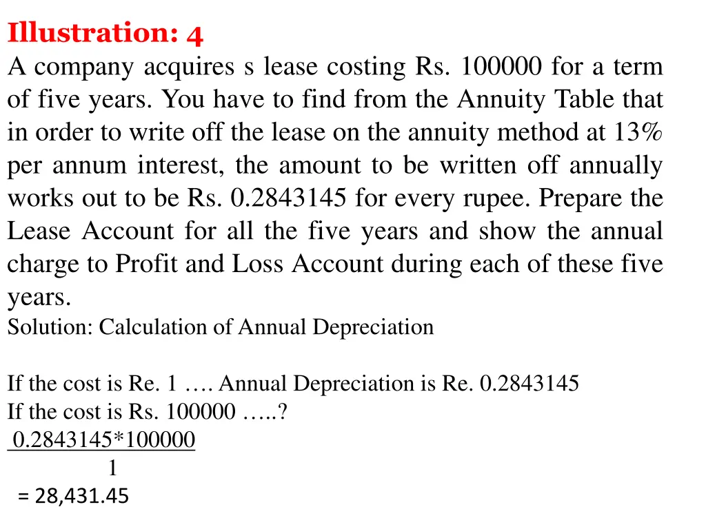 illustration 4 a company acquires s lease costing