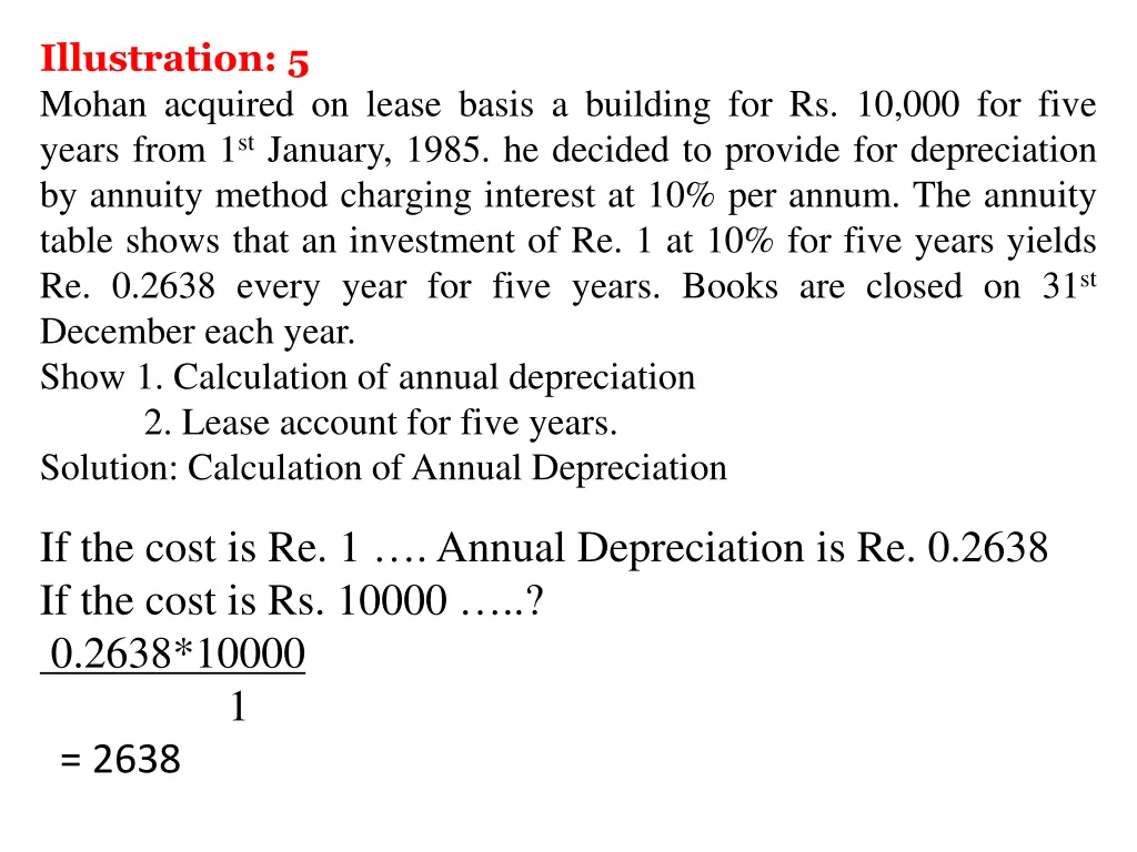 illustration 5 mohan acquired on lease basis