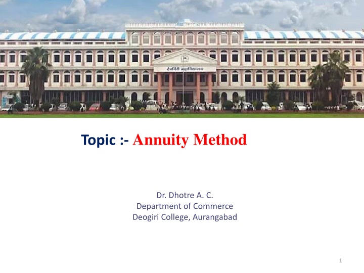 topic annuity method