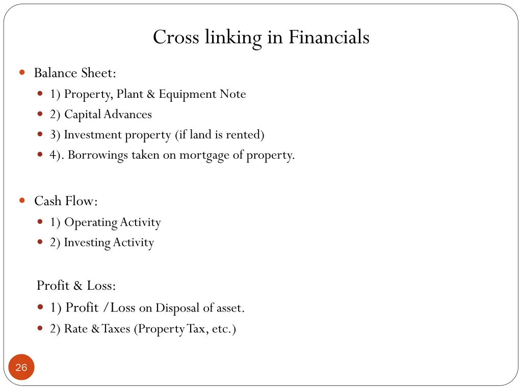 cross linking in financials