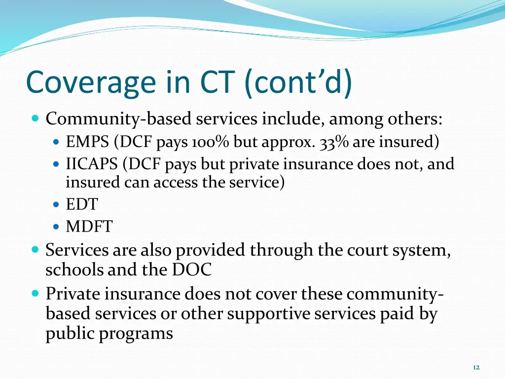 coverage in ct cont d community based services