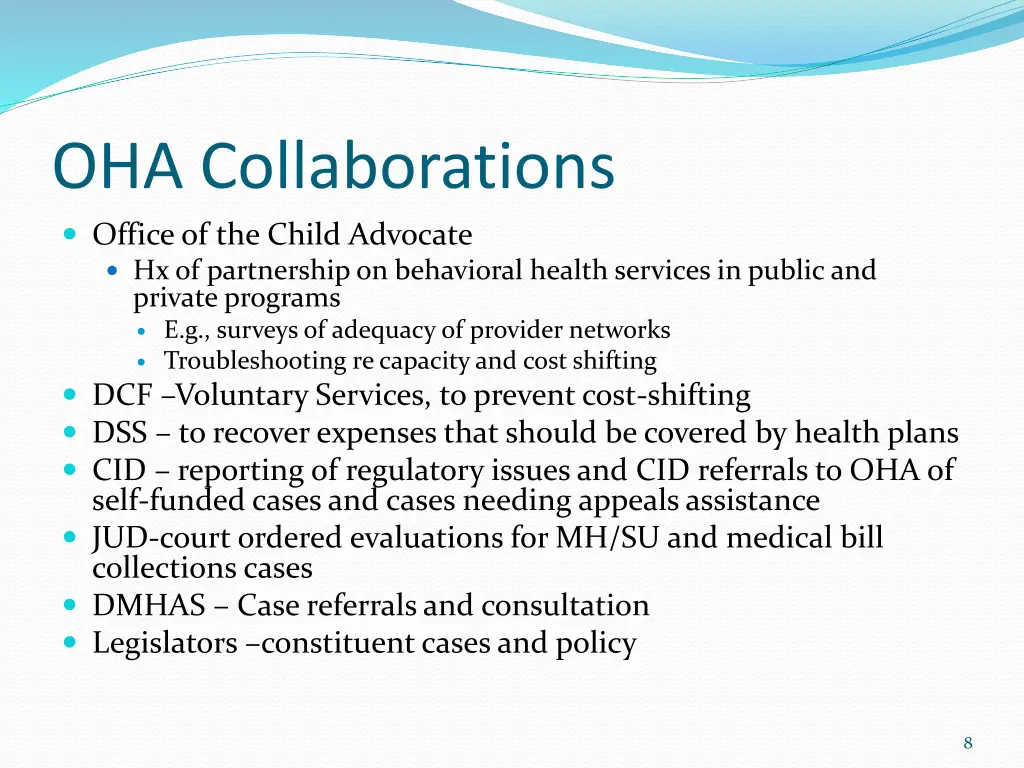 oha collaborations office of the child advocate