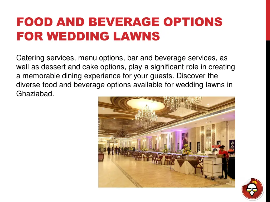 food and beverage options for wedding lawns