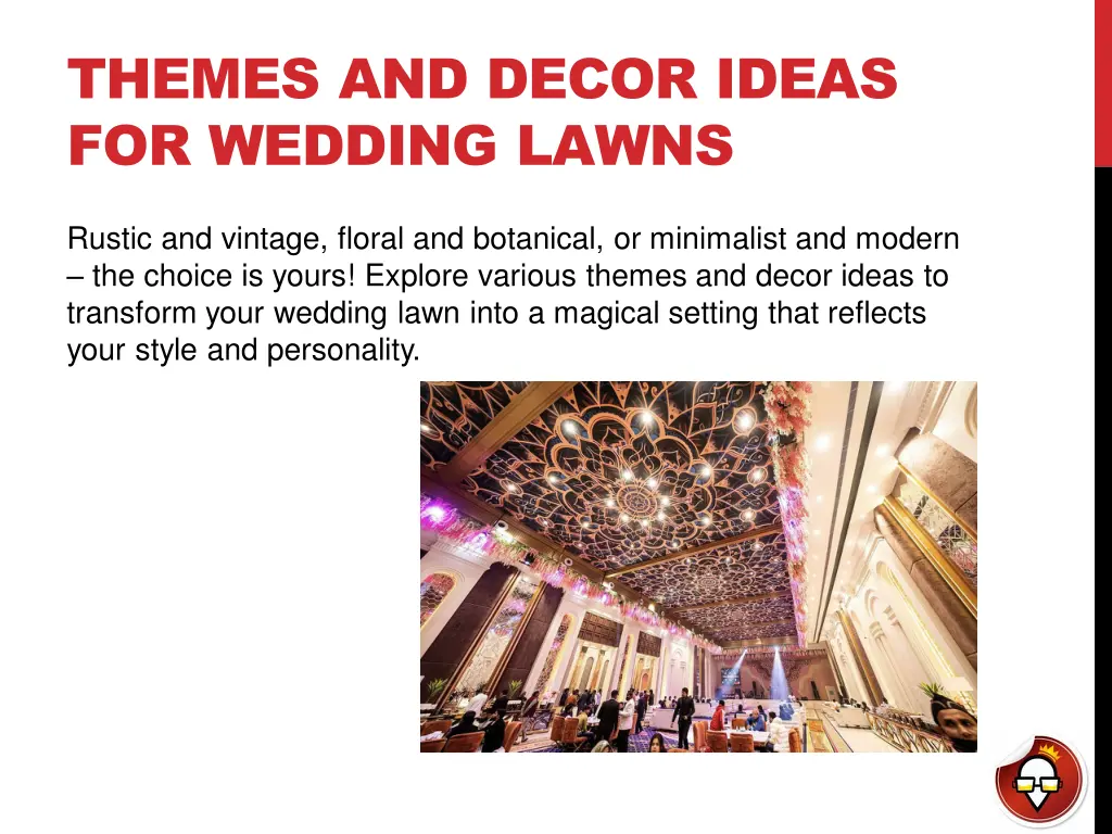 themes and decor ideas for wedding lawns