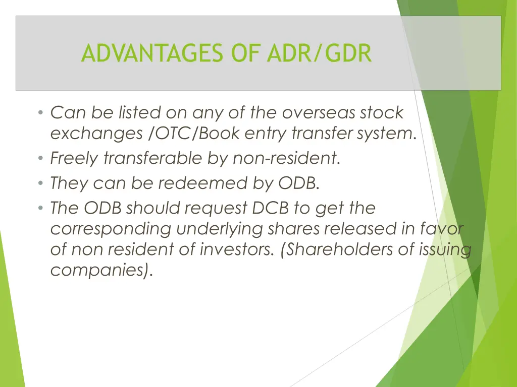 advantages of adr gdr