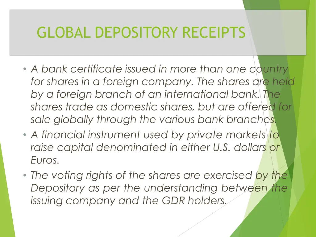 global depository receipts