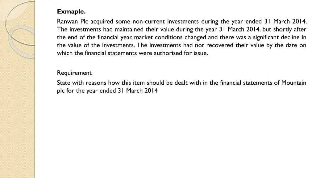 exmaple ranwan plc acquired some non current