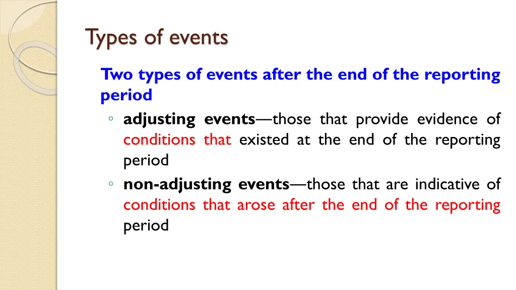 types of events