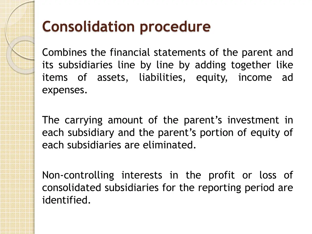 consolidation procedure