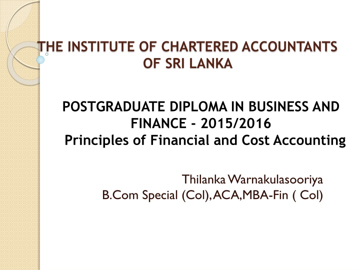 the institute of chartered accountants