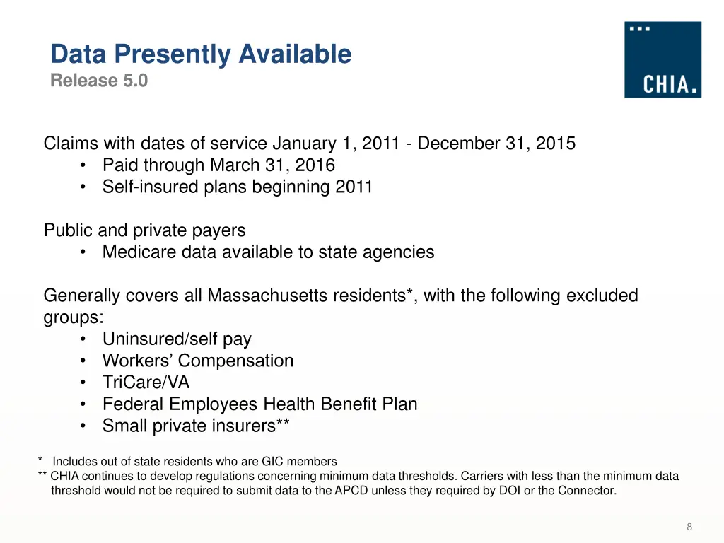 data presently available release 5 0