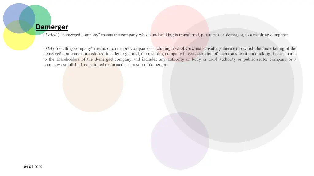 demerger 19aaa demerged company means the company
