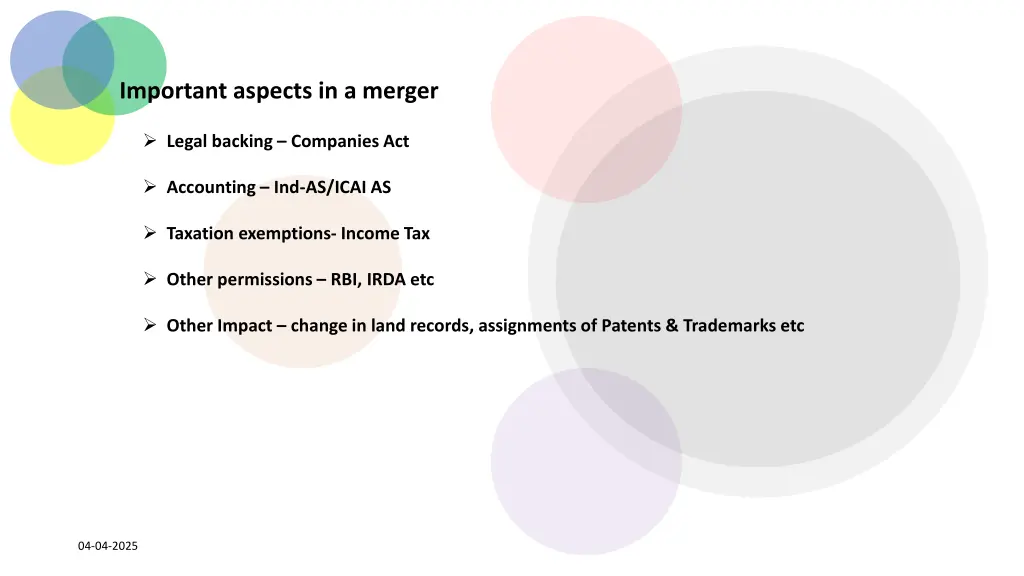 important aspects in a merger