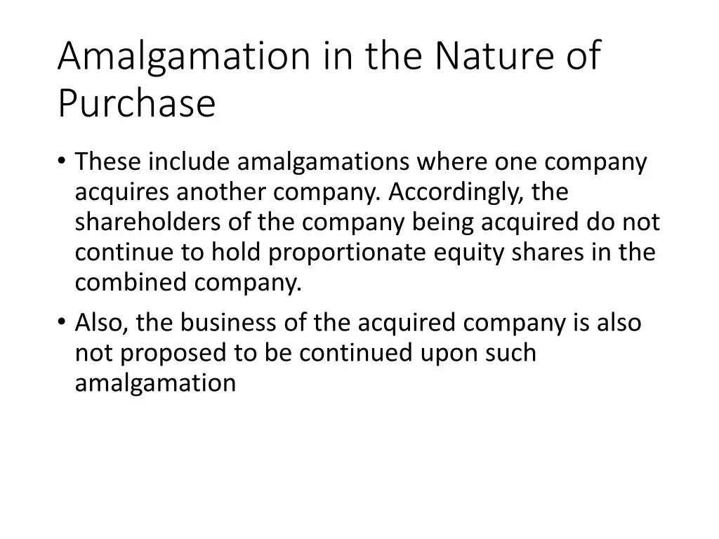 amalgamation in the nature of purchase