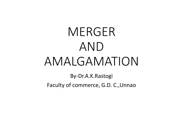 merger and amalgamation