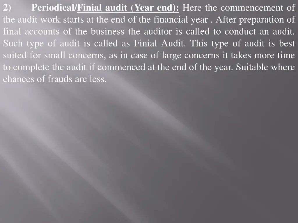 2 the audit work starts