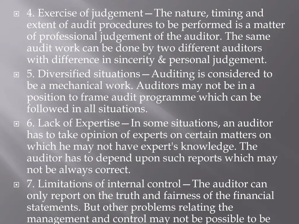 4 exercise of judgement the nature timing