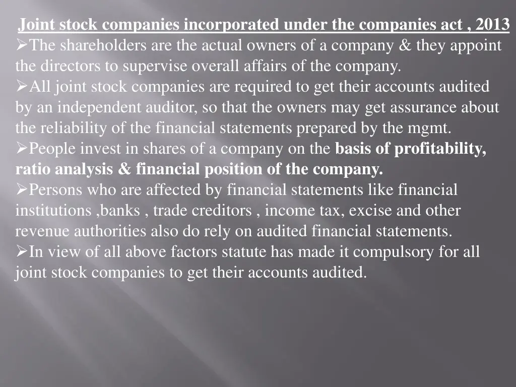joint stock companies incorporated under