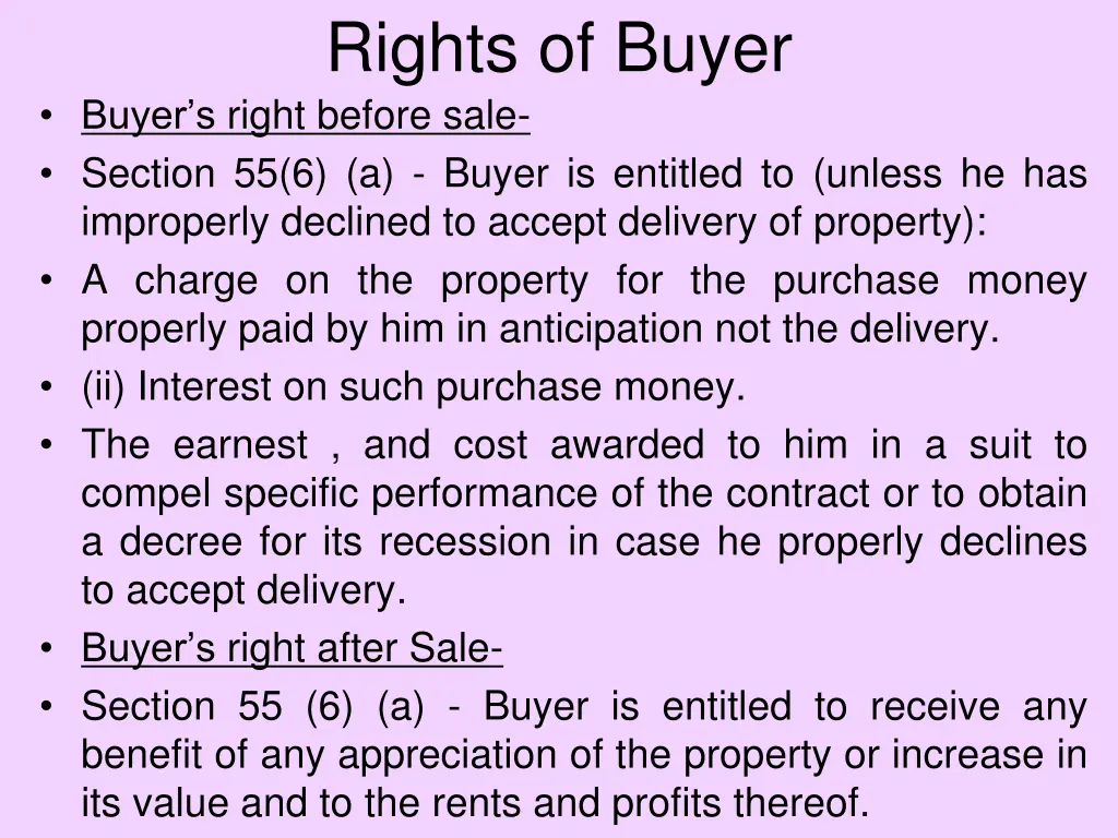 rights of buyer