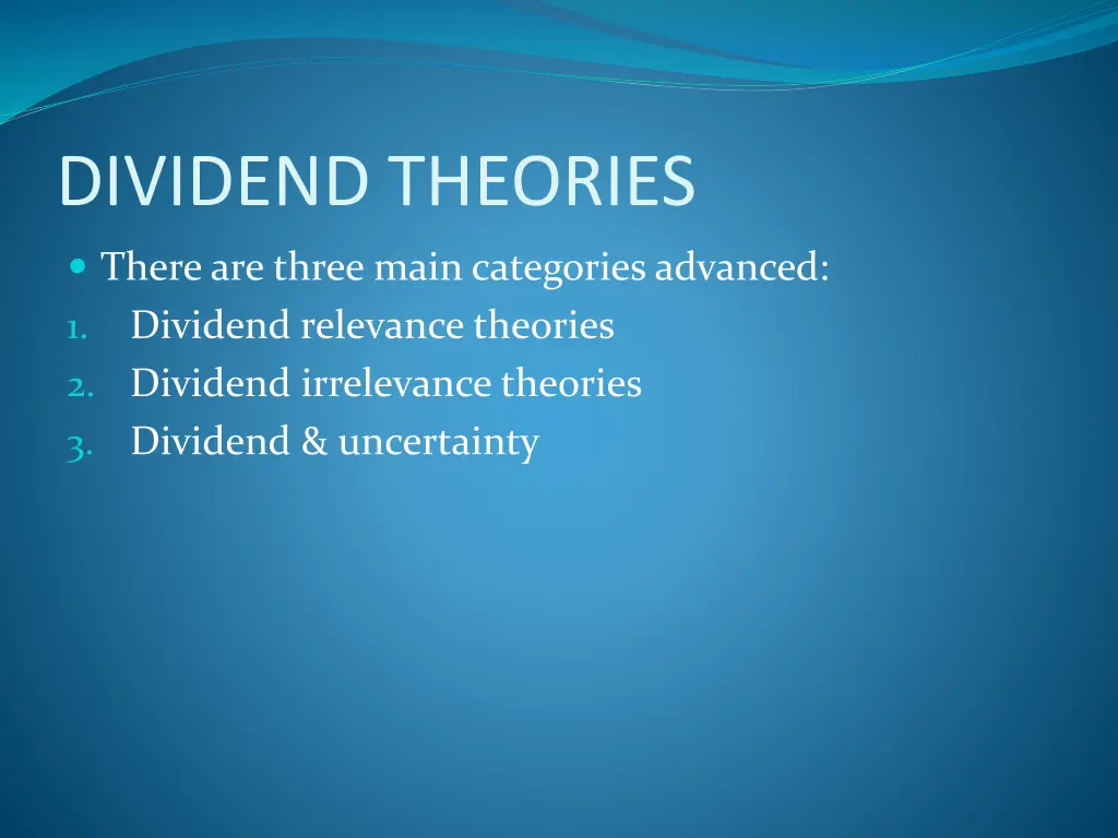 dividend theories