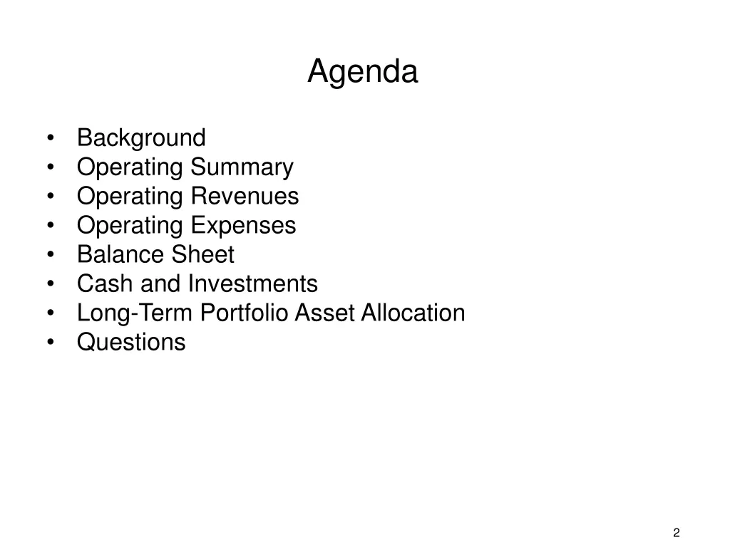 agenda