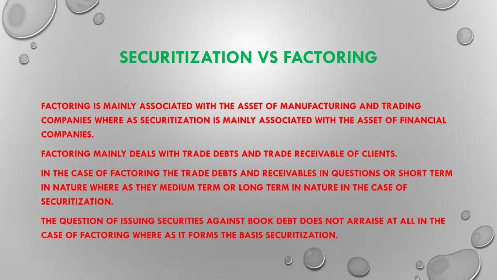 securitization vs factoring