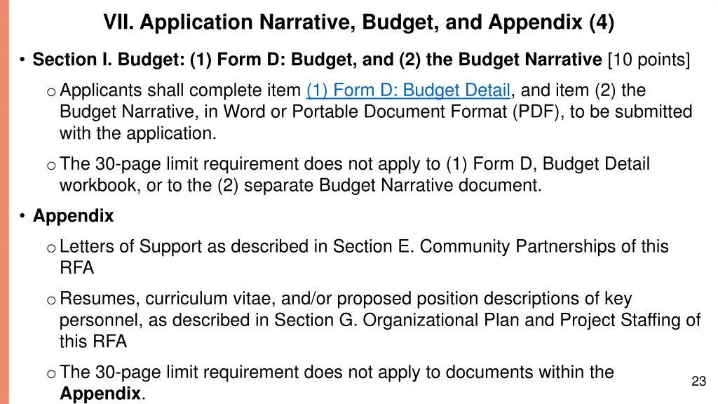 vii application narrative budget and appendix 4
