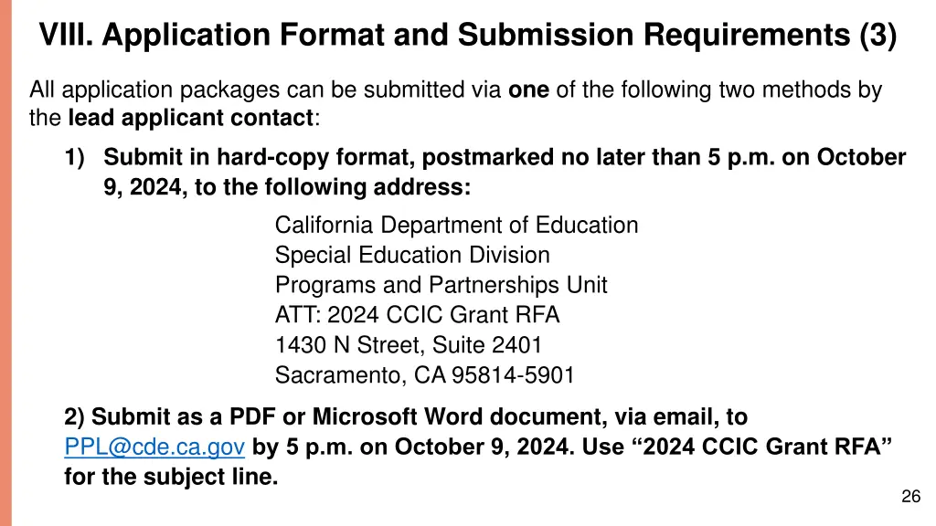 viii application format and submission 2