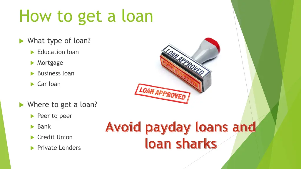 how to get a loan