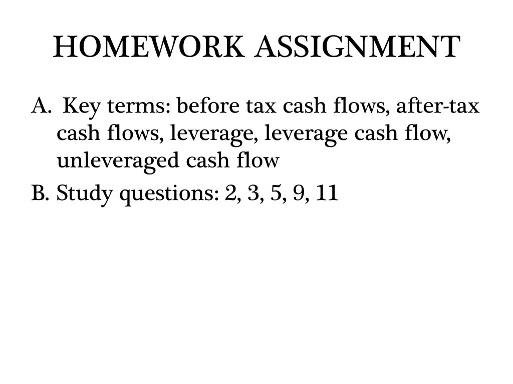 homework assignment