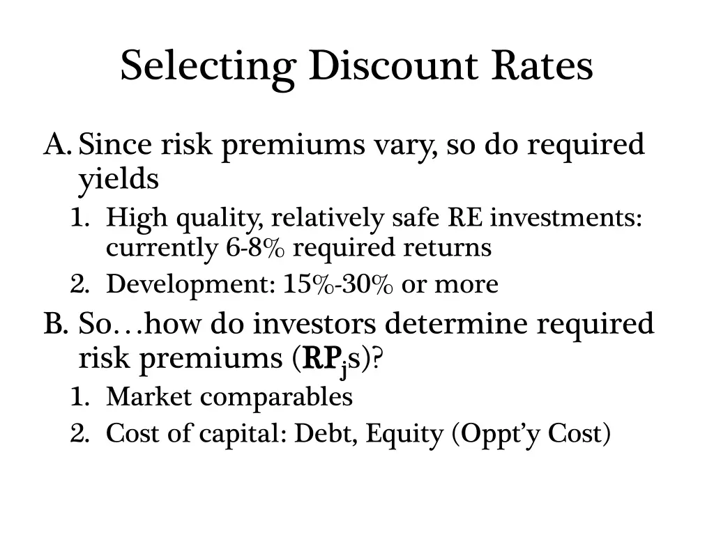 selecting discount rates 1