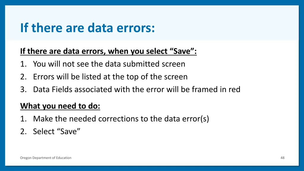 if there are data errors