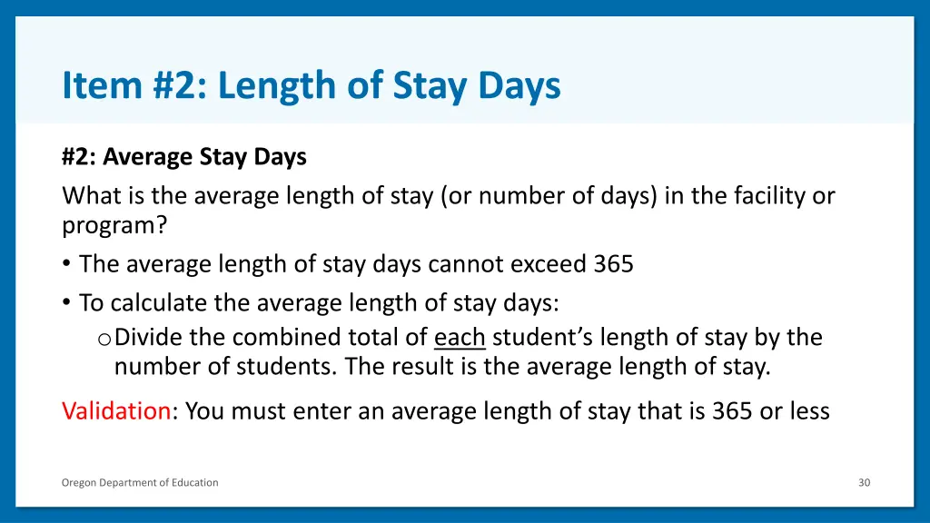 item 2 length of stay days