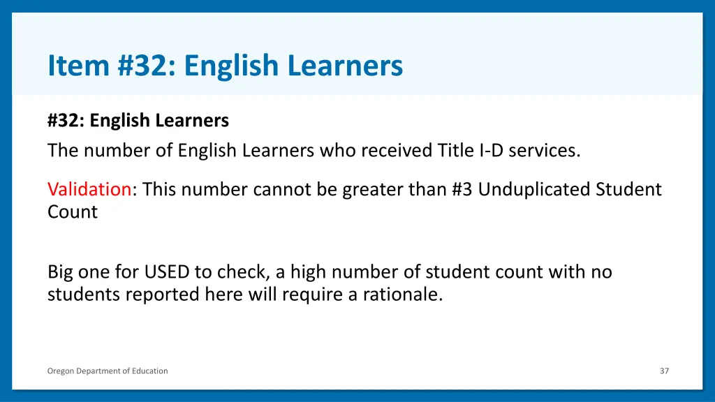 item 32 english learners