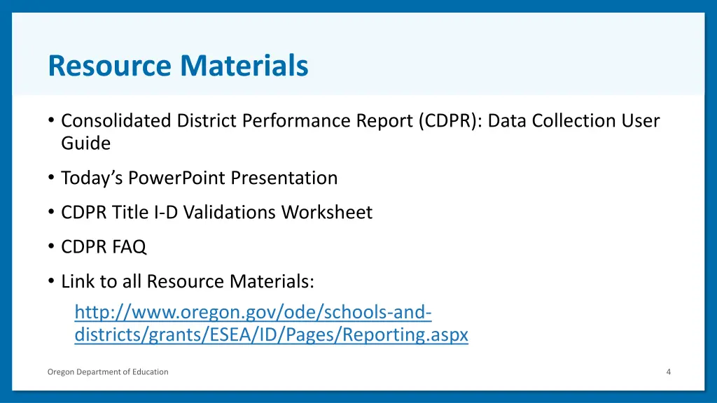 resource materials